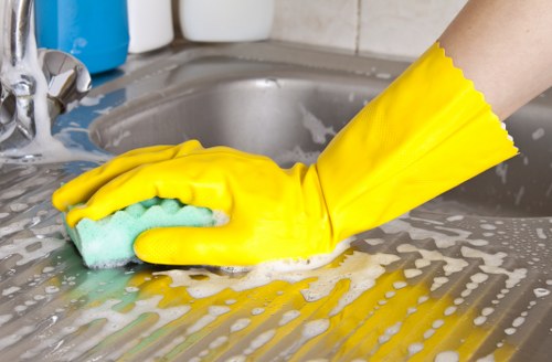 Deep cleaning a tiled floor in an E5 commercial property