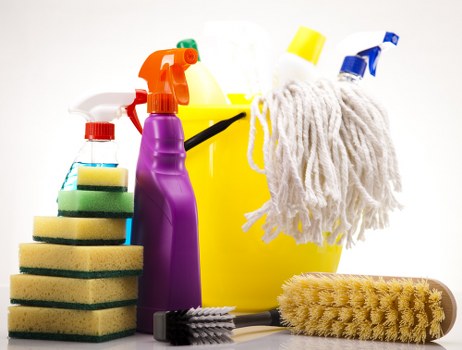 Detailed post-construction cleaning in an E5 flat with attention to surfaces and corners