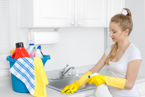 Local cleaners carrying out an end of tenancy clean in an E5 flat